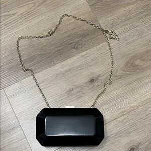 Elegant Black Clutch with Chain Strap